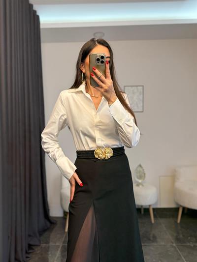 Vatkalı Omzu Dikişli Slim Fit Gömlek 