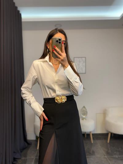 Vatkalı Omzu Dikişli Slim Fit Gömlek 