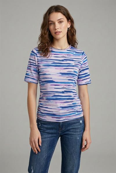 Merlot-Baskılı Bisiklet Yaka Kısa Kollu T-Shirt-T-Shirt