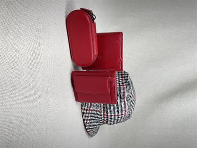 Deri Küçük Boy Kırmızı Detaylı Cüzdan
