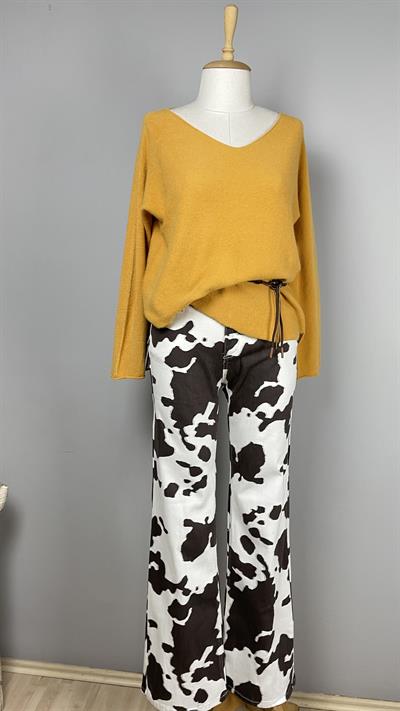 Desenli Western Jean
