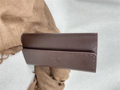 Kahve Çok Bölmeli Deri Kapak El Dikişli Cüzdan