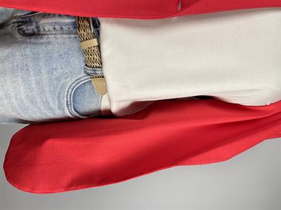 Kırmızı Örme Kumaş Blazer Ceket