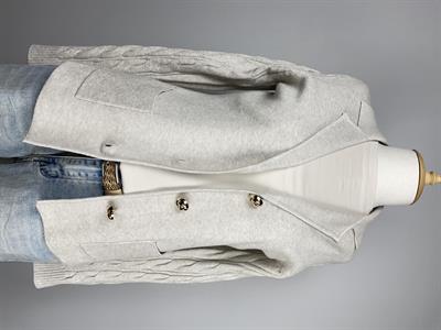Taş Rengi Blazer Ceket Formunda Triko Hırka