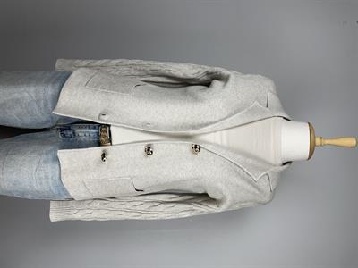 Taş Rengi Blazer Ceket Formunda Triko Hırka