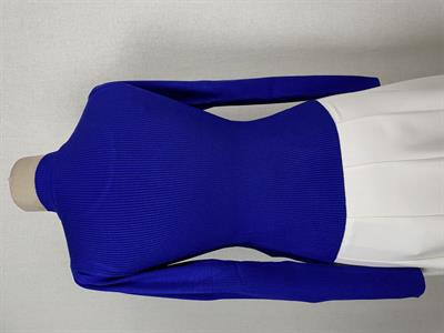 Yaka Pencereli İnce Fitilli Fit Triko Bluz
