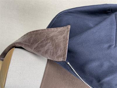 Yakası Deri Oversize Bomber Laci Mont