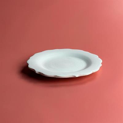 13 Cm Rölyefli Kupa Fincan Tabağı - Seramik Bisküvi