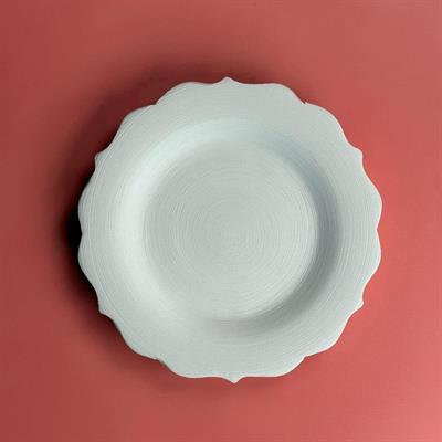 13 Cm Rölyefli Kupa Fincan Tabağı - Seramik Bisküvi