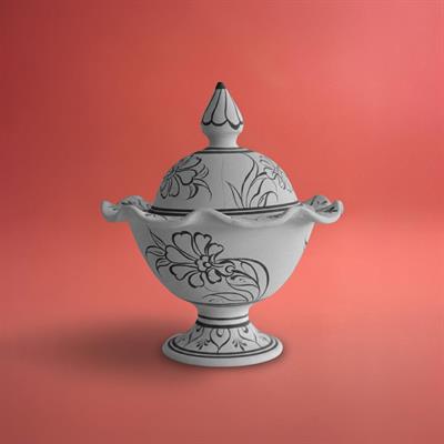 Ayaklı Şekerlik - Kontürlü Desenli