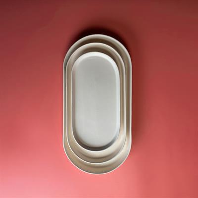 Dik Kenarlı Oval Tabak (Kutulu) - Seramik Bisküvi