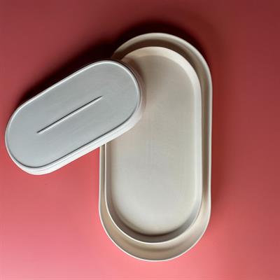 Dik Kenarlı Oval Tabak (Kutulu) - Seramik Bisküvi