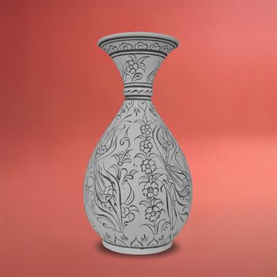 Sümbül Vazo - Kontürlü Desenli