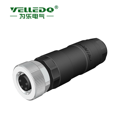 M8-F04T - M8 4 Pin Dişi Düz Konnektör - Velledq