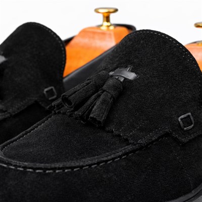 HAKİKİ DERİ PÜSKÜLLÜ LOAFER SİYAH ERKEK KLASİK AYAKKABI M4705