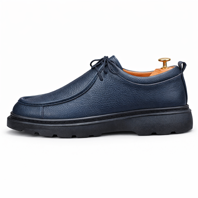 İÇ DIŞ HAKİKİ DERİ ERKEK LACİVERT CASUAL AYAKKABI M4609