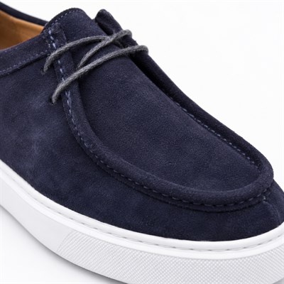HAKİKİ NUBUK DERİ LACİVERT ERKEK CASUAL AYAKKABI M4734