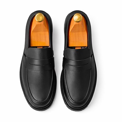 HAKİKİ DERİ KALIN TABAN LOAFER SİYAH ERKEK KLASİK AYAKKABI M4713