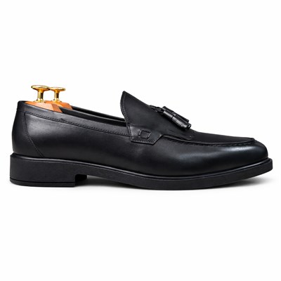 HAKİKİ DERİ PÜSKÜLLÜ LOAFER SİYAH ERKEK KLASİK AYAKKABI M4707