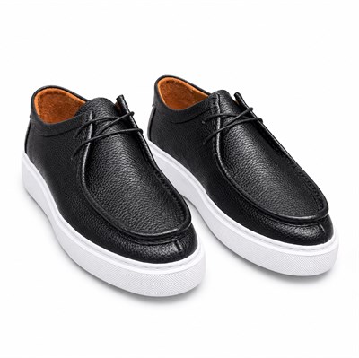 HAKİKİ DERİ SİYAH ERKEK CASUAL AYAKKABI M4736