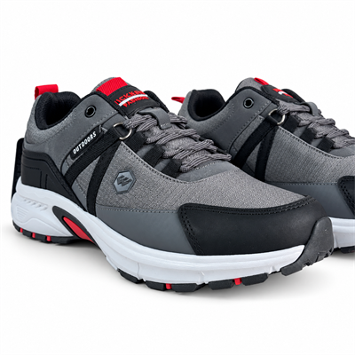 WICKERS GRİ - KIRMIZI DETAYLI ERKEK OUTDOOR SPOR AYAKKABI M8016
