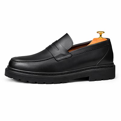 HAKİKİ DERİ KALIN TABAN LOAFER SİYAH ERKEK KLASİK AYAKKABI M4713