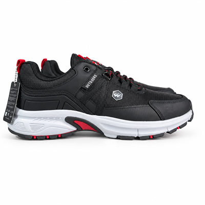 WICKERS SİYAH - KIRMIZI DETAYLI ERKEK OUTDOOR SPOR AYAKKABI M8017