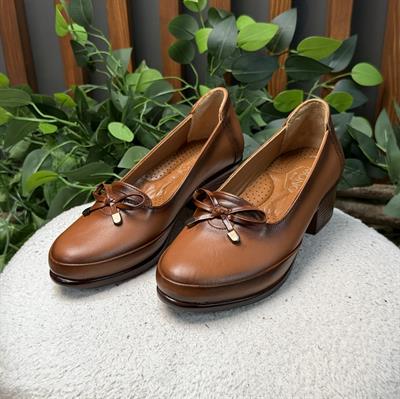 İÇ DIŞ NATUREL DERİ TOPUKLU BABET M4538