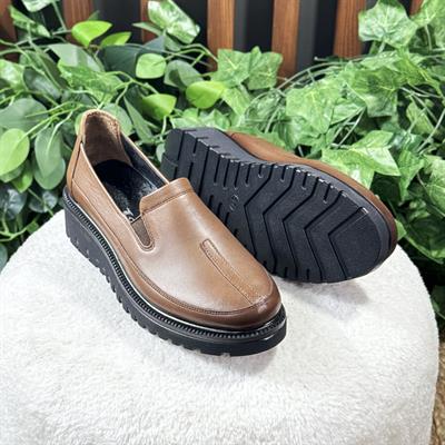 İÇ DIŞ NATUREL DERİ KLASİK KALIN TABAN LOAFER BABET M1195