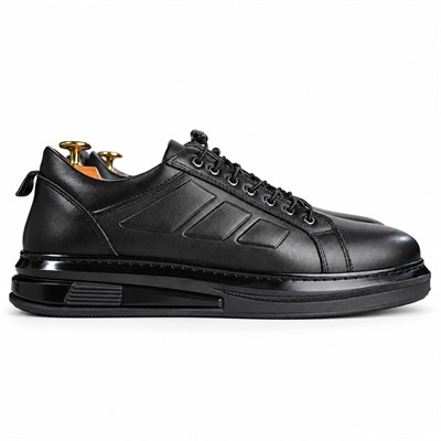 SİYAH HAKİKİ DERİ ERKEK CASUAL SNEAKER M7025