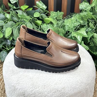 İÇ DIŞ NATUREL DERİ KLASİK KALIN TABAN LOAFER BABET M1195