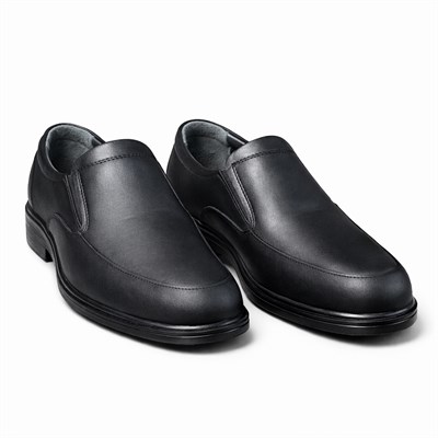 HAKİKİ DERİ ORTOPEDİK SİYAH BAĞCIKSIZ ERKEK CASUAL AYAKKABI M4658