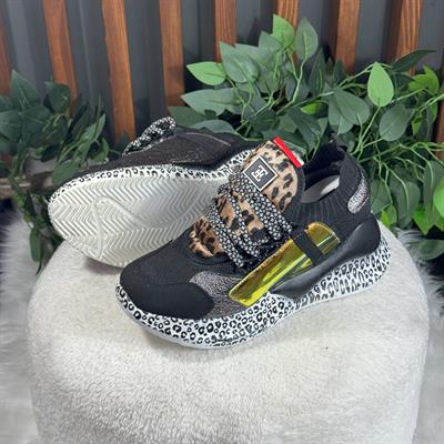 LEOPAR VE SİMLİ DETAYLI SNEAKER M1414