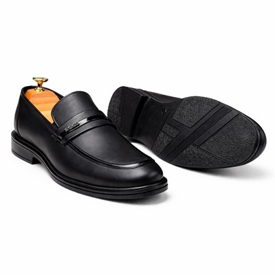 HAKİKİ DERİ LOAFER SİYAH ERKEK KLASİK AYAKKABI M4709