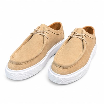HAKİKİ NUBUK DERİ BEJ ERKEK CASUAL AYAKKABI M4729