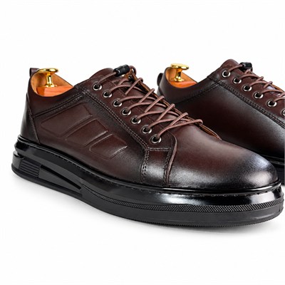 ACI KAHVERENGİ HAKİKİ DERİ ERKEK CASUAL SNEAKER M7026