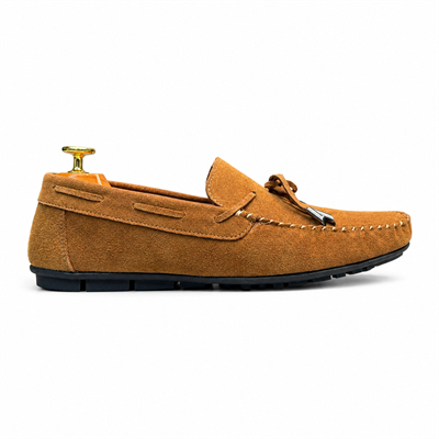 HAKİKİ DERİ DIŞI SÜET TABA LOAFER AYAKKABI M1250