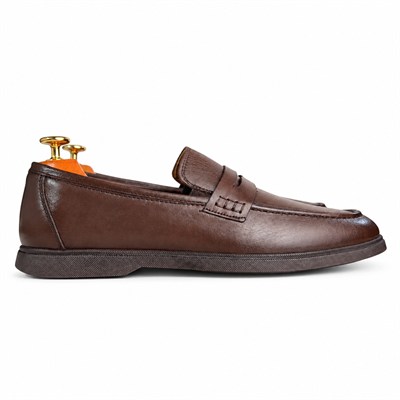 KAHVERENGİ HAKİKİ DERİ PENNY LOAFER ERKEK AYAKKABI M7013