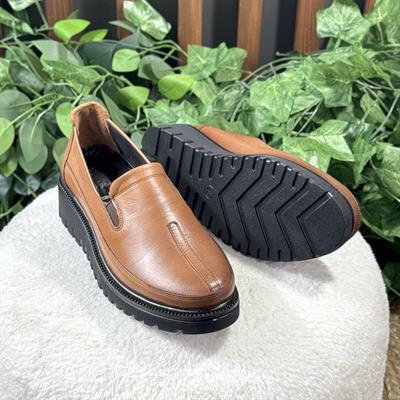 İÇ DIŞ NATUREL DERİ KLASİK KALIN TABAN LOAFER BABET M1196