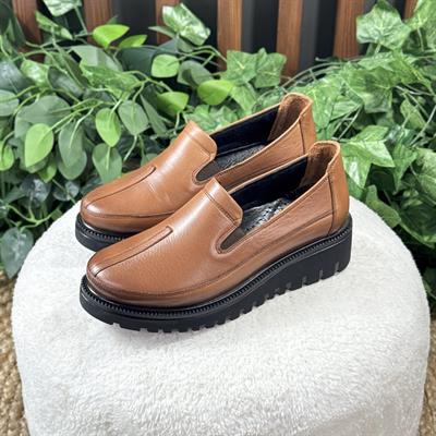 İÇ DIŞ NATUREL DERİ KLASİK KALIN TABAN LOAFER BABET M1196