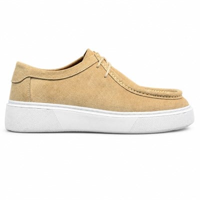 HAKİKİ NUBUK DERİ BEJ ERKEK CASUAL AYAKKABI M4729
