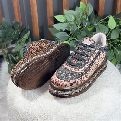 LEOPAR DESENLİ KALIN TABANLI SNEAKERS M1419