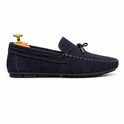 HAKİKİ DERİ DIŞI SÜET LACİVERT LOAFER AYAKKABI M1249