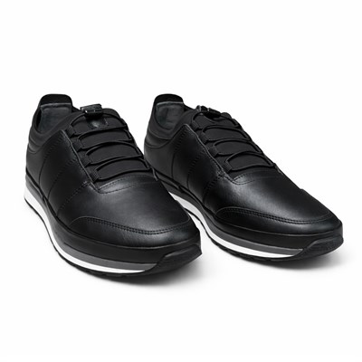 HAKİKİ DERİ ORTOPEDİK SİYAH AKILLI BAĞCIKLI ERKEK CASUAL SPOR AYAKKABI M4688
