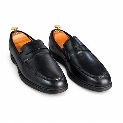 SİYAH HAKİKİ DERİ PENNY LOAFER ERKEK AYAKKABI M7014