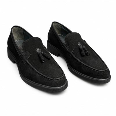 HAKİKİ DERİ PÜSKÜLLÜ LOAFER SİYAH ERKEK KLASİK AYAKKABI M4740