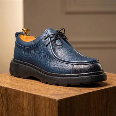 İÇ DIŞ HAKİKİ DERİ ERKEK LACİVERT CASUAL AYAKKABI M4609