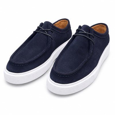 HAKİKİ NUBUK DERİ LACİVERT ERKEK CASUAL AYAKKABI M4734