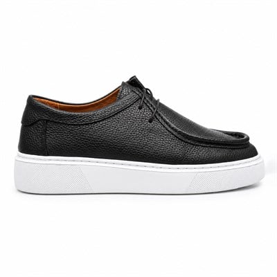 HAKİKİ DERİ SİYAH ERKEK CASUAL AYAKKABI M4736