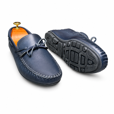 HAKİKİ DERİ LACİVERT LOAFER AYAKKABI M1248